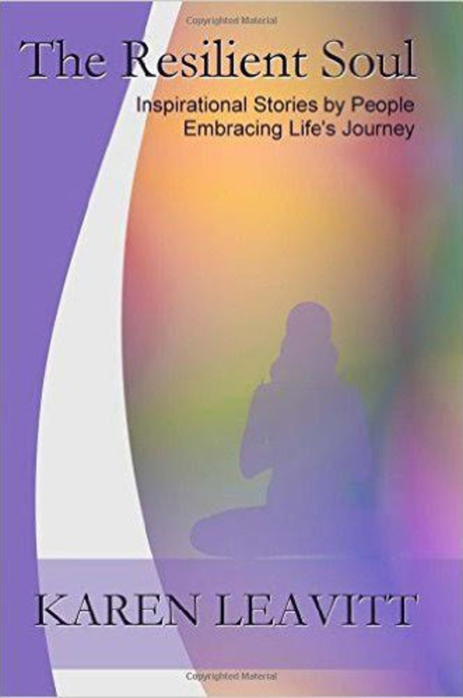 A pastel gradient background featuring a silhouette meditating, with the text "Embracing Your Journey" overlayed.